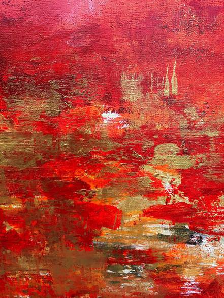White Hand-Painted Leaf - handmade oil painting for collection